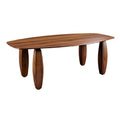 **Moderne Ovale Houten Eettafel met Unieke Poten**