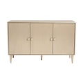 Moderne gouden kast met ribbelmotief en drie deuren