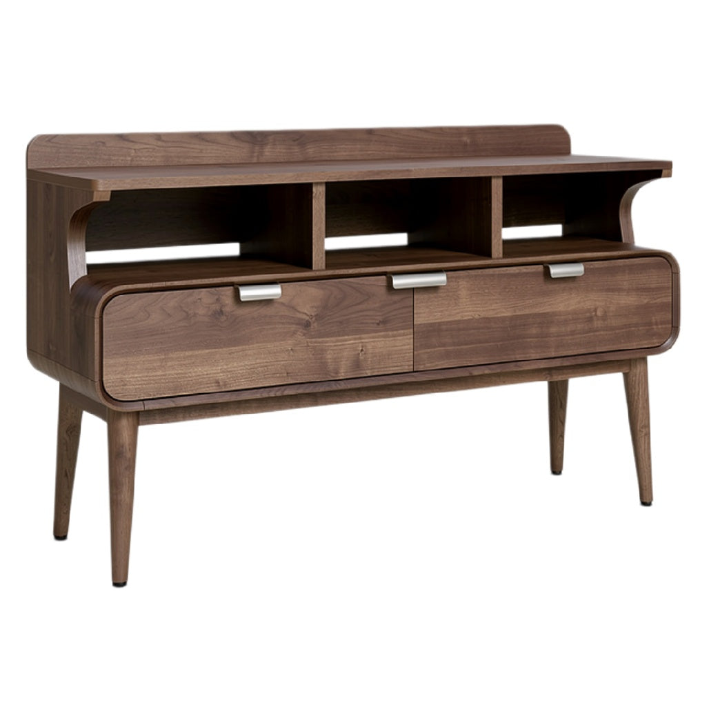 Moderne Houten Dressoir met Open Nissen en Ladeopbergmogelijkheden