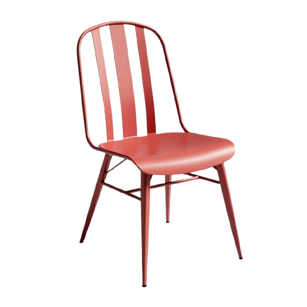 Moderne metalen stoel met strakke lijnen en retro design