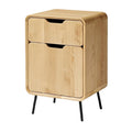 Moderne Houten Nachtkast met 2 Laden en Strak Ontwerp
